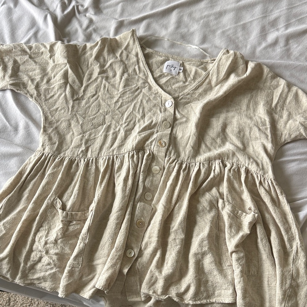 Princess Polly Babydoll Dress Beige xs